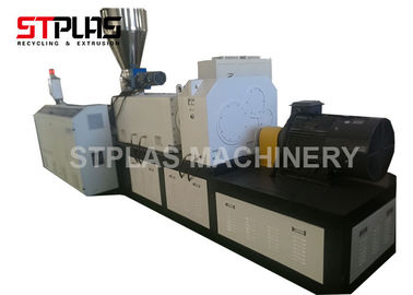 PVC Hot Cut Plastic Recycling Pellet Machine With Conical Twin Screw Extruder